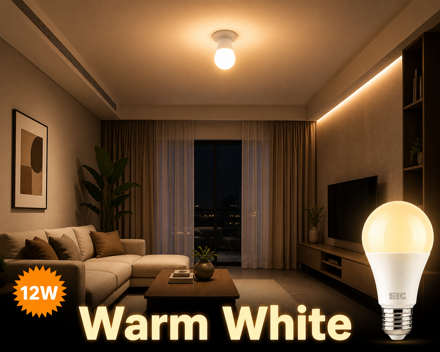 SIC LED Bulb 12W E27/B22 – Energy Saving, High Brightness | 165–265V, CRI >80 - Image 2